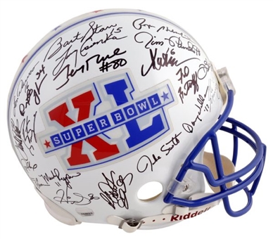 Super Bowl MVP Autographed Pro-Line Authentic Riddell Helmet with 39 Signatures 